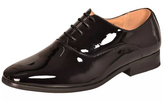 M710 Mens Black Patent Oxford Shoes Office, Wedding, Party