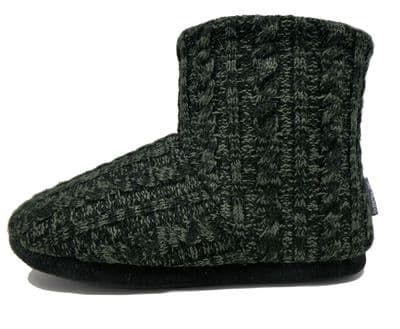 Men's Dunlop Snug Nordic Boot Slippers BLACK MARL