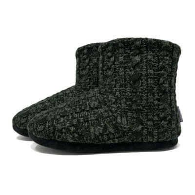 Men's Dunlop Snug Nordic Boot Slippers BLACK MARL
