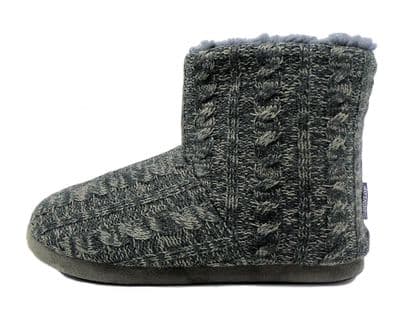 Men's Dunlop Snug Nordic Boot Slippers GREY MARL