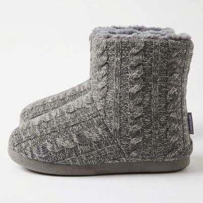 Men's Dunlop Snug Nordic Boot Slippers GREY MARL