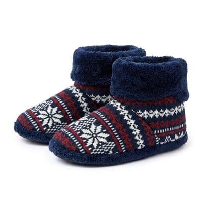 Men's Dunlop Snug Nordic Boot Slippers NAVY