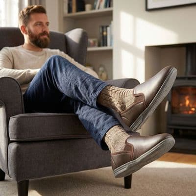 Men's IVOR' Softie PU Slippers with  Injection PVC Sole BROWN