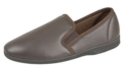 Men's IVOR' Softie PU Slippers with  Injection PVC Sole BROWN