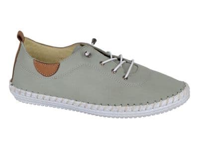 Mod Comfys L662 Womens Softie Leather Elastic Lace Shoe  MINT GREEN