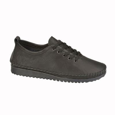 Mod Comfys L988 Womens Softie Leather Comfort Shoe BLACK