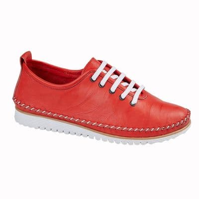 Mod Comfys L988 Womens Softie Leather Comfort Shoe RED