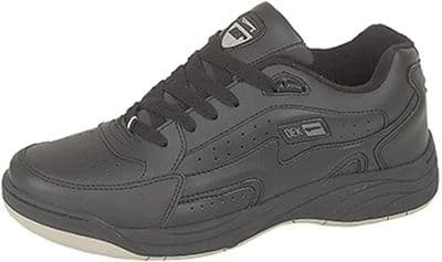 ORLEANS Mens Lace-up Wide-fit Leather Trainers BLACK