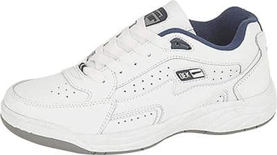 ORLEANS Mens Lace-up Wide-fit Leather Trainers WHITE