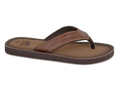 PDQ M641 Mens Toe Post Flip Flop Mule Sandal BROWN