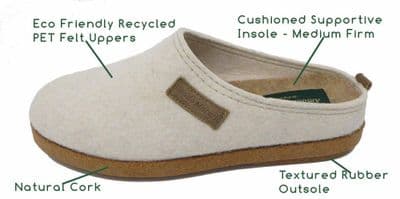 RELAX Ladies 'Nerja' Rubber Sole  Openback Slippers  ECRU