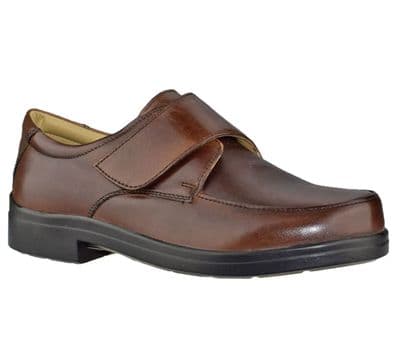 Roamers 'EXTRA WIDE FITTIBG M404 Men's Softie Leather Touch Fastening, BROWN