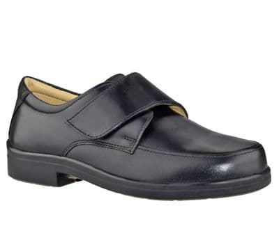 Roamers 'EXTRA WIDE FITTING' M404 Men's Softie Leather Touch Fastening, BLACK