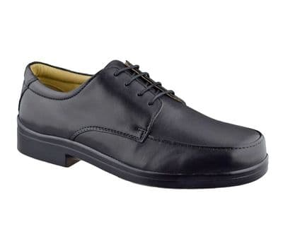 Roamers 'EXTRA WIDE FITTING' M409 Men's Softie Leather Lace-up Shoes, BLACK