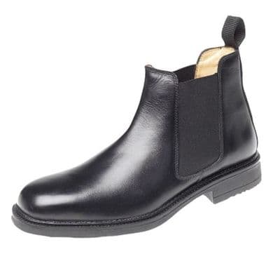 Roamers M278 Leather Chelsea Boots BLACK with Part Leather Lining and Rubber Sole