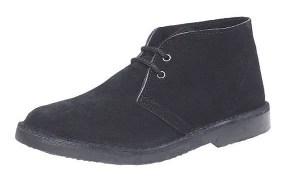Roamers M400 Black Suede Desert Boots Unlined with a TPR Sole