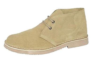 Roamers M400 Stone Suede Desert Boots Unlined with a TPR Sole