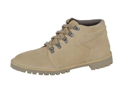 Roamers M496  Suede D-Ring  Desert Boots PVC Tread Sole TAUPE