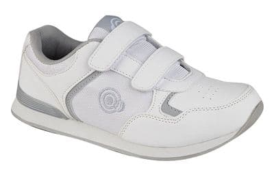T 839G `LADY SKIPPER´ Ladies PU/Textile Touch Fastening Trainer-Style Bowling Shoe WHITE