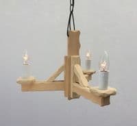 Rustic 3-Light Natural Pine Wooden Ceiling Pendant Light | Tradwoodlights