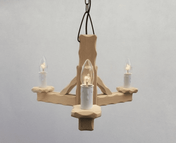 Rustic 3-Light Natural Pine Wooden Ceiling Pendant Light | Tradwoodlights