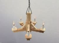 Rustic 4-Light Natural Pine Wooden Ceiling Pendant Light | Tradwoodlights