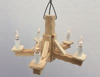 Rustic 4-Light Natural Pine Wooden Ceiling Pendant Light | Tradwoodlights