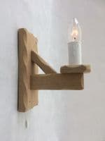 Oak 1-Light Wooden Wall Light & Pull Switch | Tradwoodlights