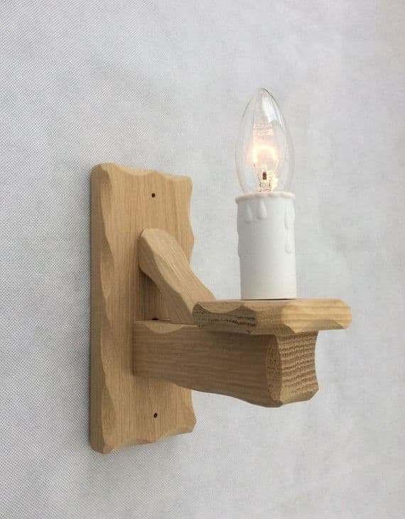 Oak 1-Light Wooden Wall Light | Tradwoodlights