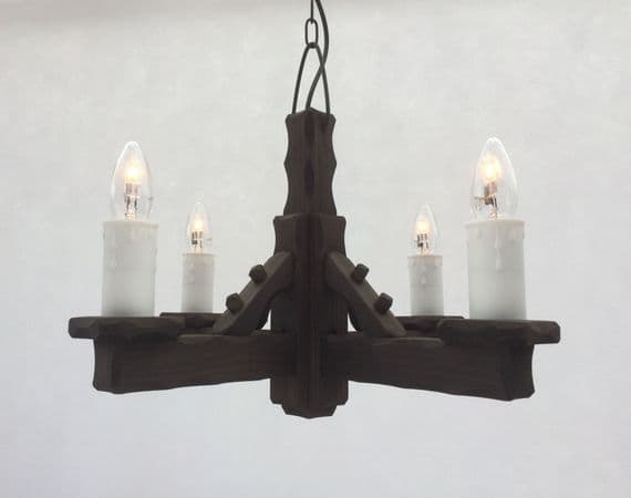 Rustic 4-Light Pendant Light | Tradwoodlights