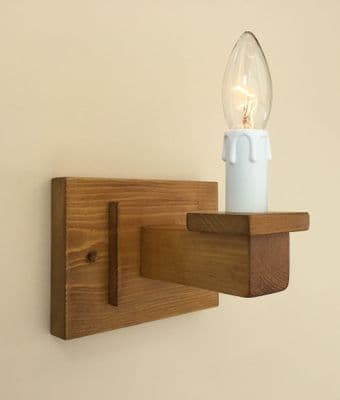 Nevis - Hand Made 1 Light Wooden Wall Light -  Antique Pine Finish