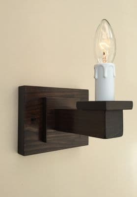 Nevis - Hand Made 1 Light Wooden Wall Light - Dark Oak Finish