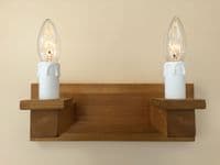 Nevis - Hand Made 2 Light Wooden Wall Light - Antique Pine Finish