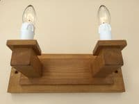 Nevis - Hand Made 2 Light Wooden Wall Light - Antique Pine Finish