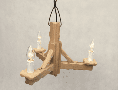 Oak 3-Light..Wooden Pendant Ceiling Light