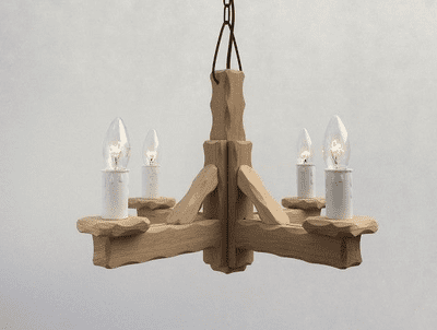 Oak 4-Light.. Wooden Pendant Ceiling Light