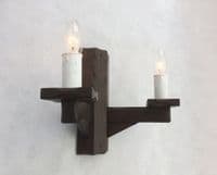 Symphony Waxed 2-Light Wooden Wall Light | Tradwoodlights