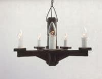 Symphony Waxed Wooden 5-Light Ceiling Pendant Light | Tradwoodlights
