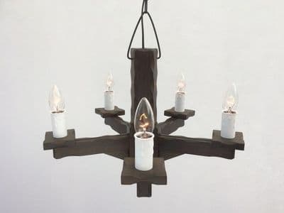 Symphony - Hand Made Wooden 5-Light Pendant Ceiling Light