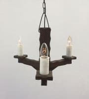 Symphony Waxed Wooden 3-Light Ceiling Pendant Light | Tradwoodlights