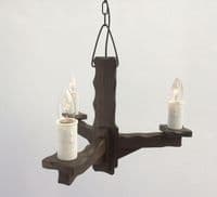 Symphony Waxed Wooden 3-Light Ceiling Pendant Light | Tradwoodlights