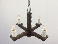 Symphony Waxed Wooden 4-Light Ceiling Pendant Light | Tradwoodlights