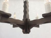 Symphony Waxed Wooden 4-Light Ceiling Pendant Light | Tradwoodlights