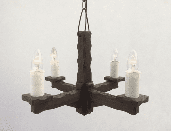 Symphony Waxed Wooden 4-Light Ceiling Pendant Light | Tradwoodlights