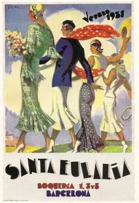 'Santa Eulalia' - Barcelona, Verano poster 1931
