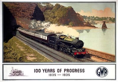 100 Years of Progress, 1835-1935. GWR Vintage Travel Poster by Murray Secretan