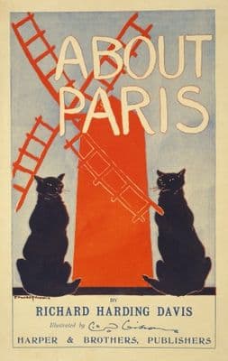 About Paris, by Richard Harding Davis. Vintage Book Poster.
