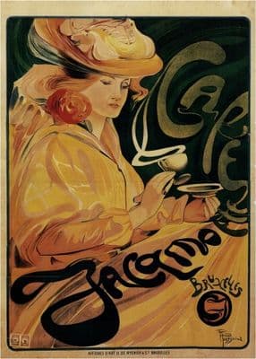 Advertising poster -  CAFE JACQMOTTE BRUSSELS COFFEE CUP