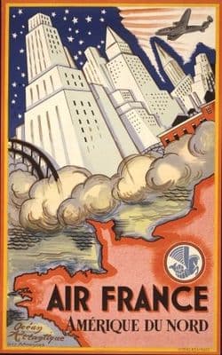 Air France poster - AMÉRIQUE DU NORD 1946