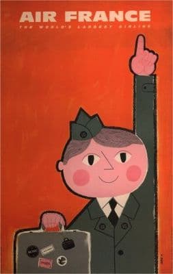Air France poster - the world's largest airline 1959